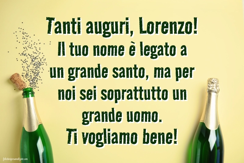 Buon onomastico lorenzo 10 agosto immagini: Champagne e coriandoli