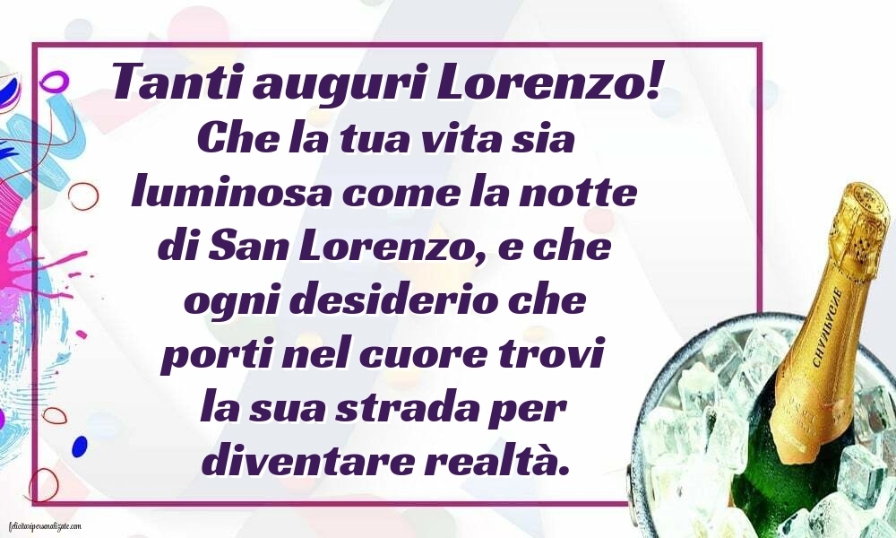 Auguri lorenzo immagini onomastico: Champagne