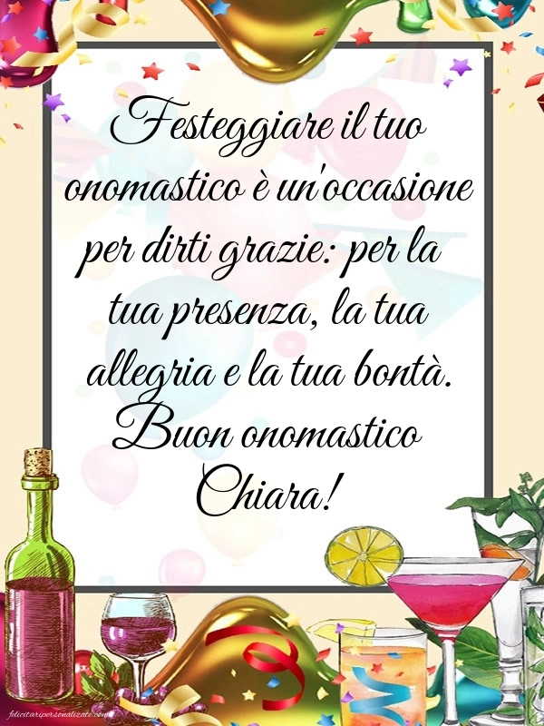 Auguri di buon onomastico chiara immagini: Coriandoli