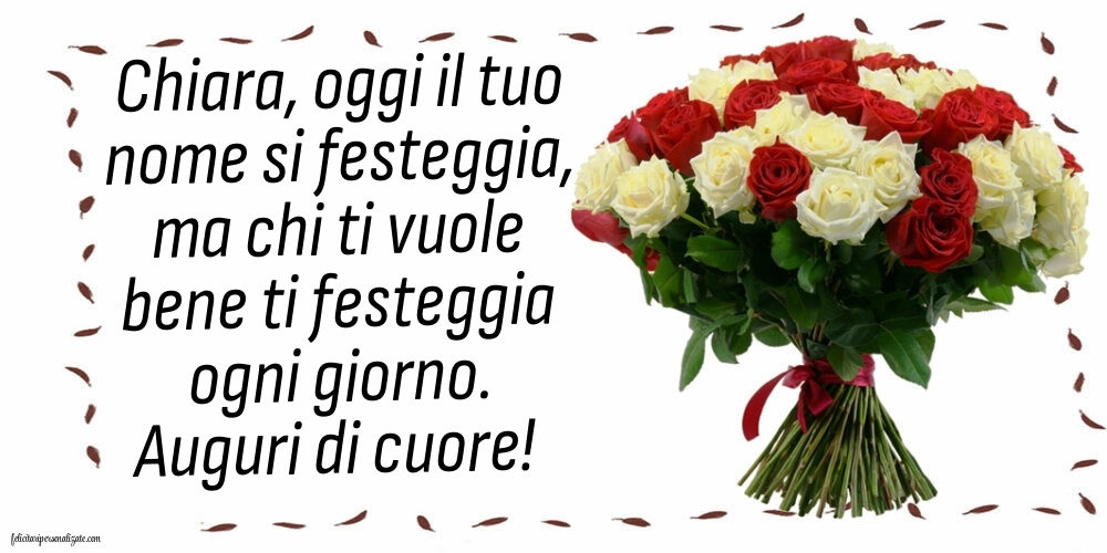 Auguri di buon onomastico chiara immagini: Rose