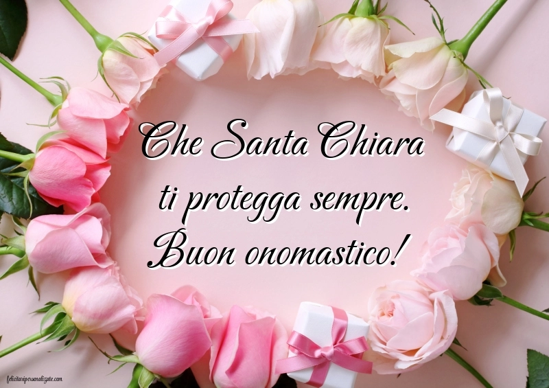 Auguri di buon onomastico chiara immagini: Rose
