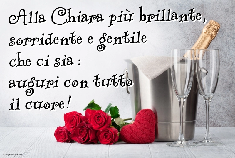 Buon Onomastico Chiara – 11 Agosto – Immagini e Frasi di Auguri Speciali: Champagne