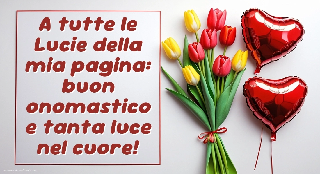 Immagini Auguri Santa Lucia 13 Dicembre: Fiori e cuori