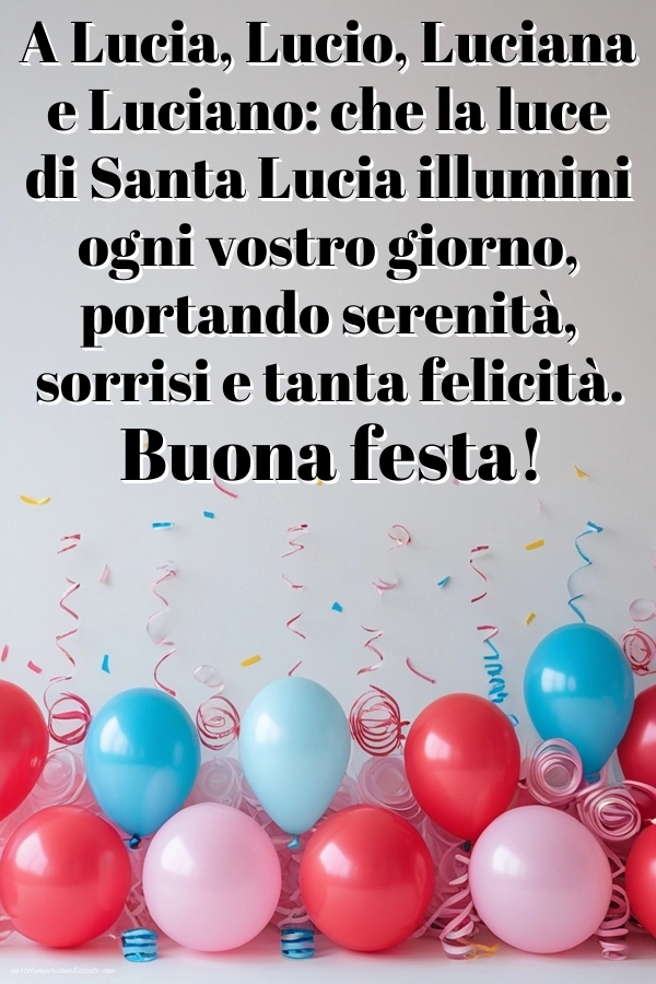 Auguri per Santa Lucia immagini: Palloncini