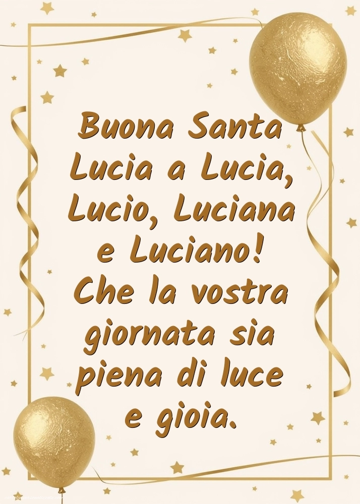 Auguri per Santa Lucia immagini: Palloncini