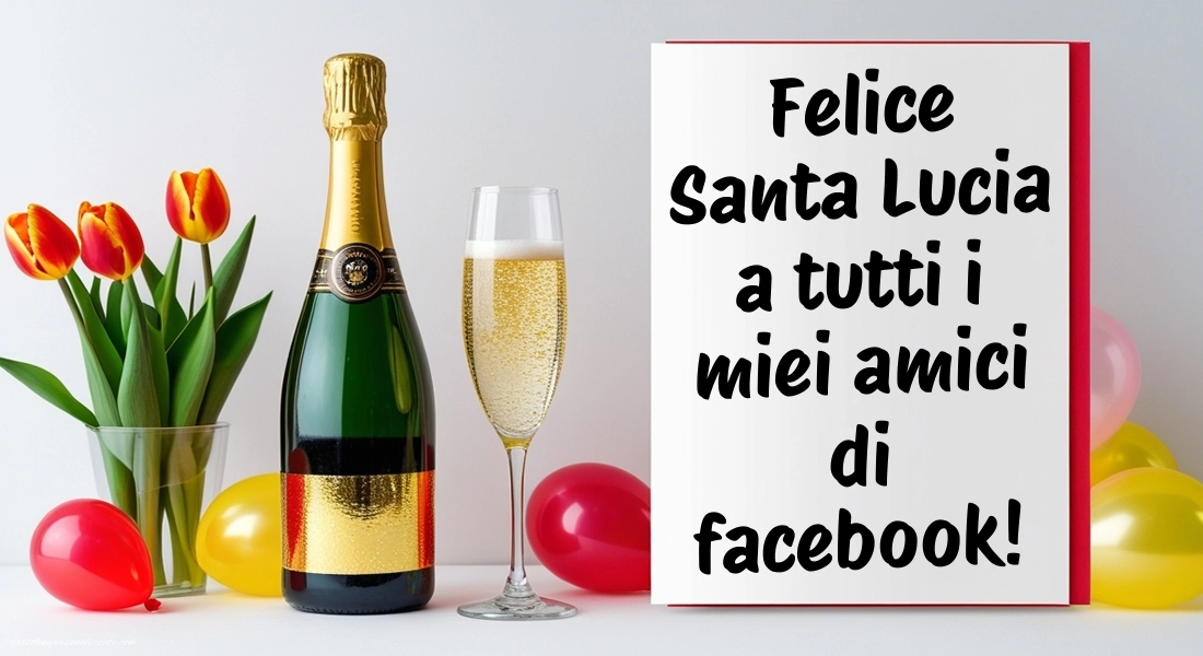 Immagini Auguri Santa Lucia 13 Dicembre: Champagne e tulipani