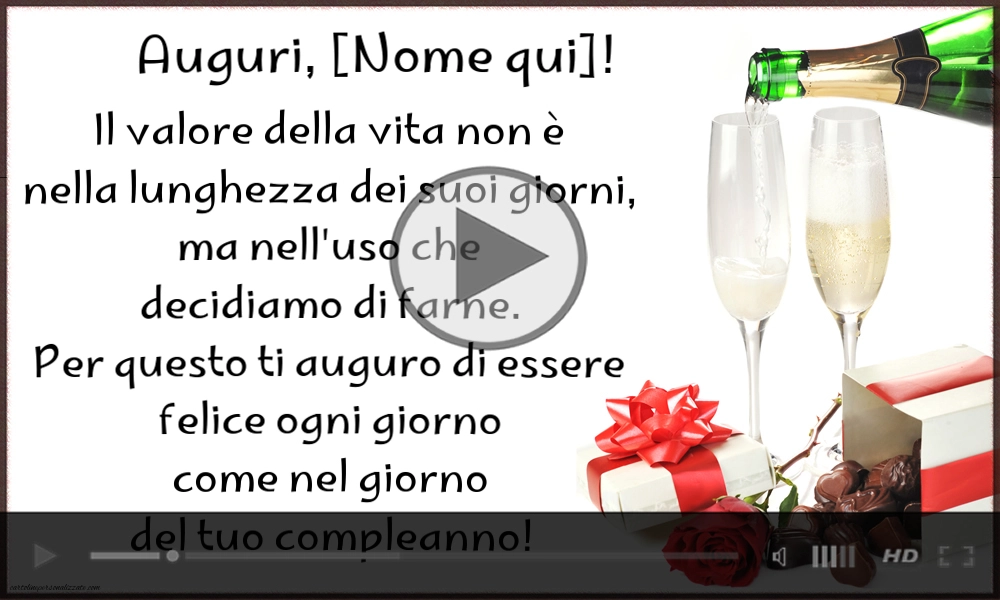 Buon compleanno - biglietto d'auguri musicale con messaggio personalizzato con il vostro nome | Cartoline musicali di compleanno