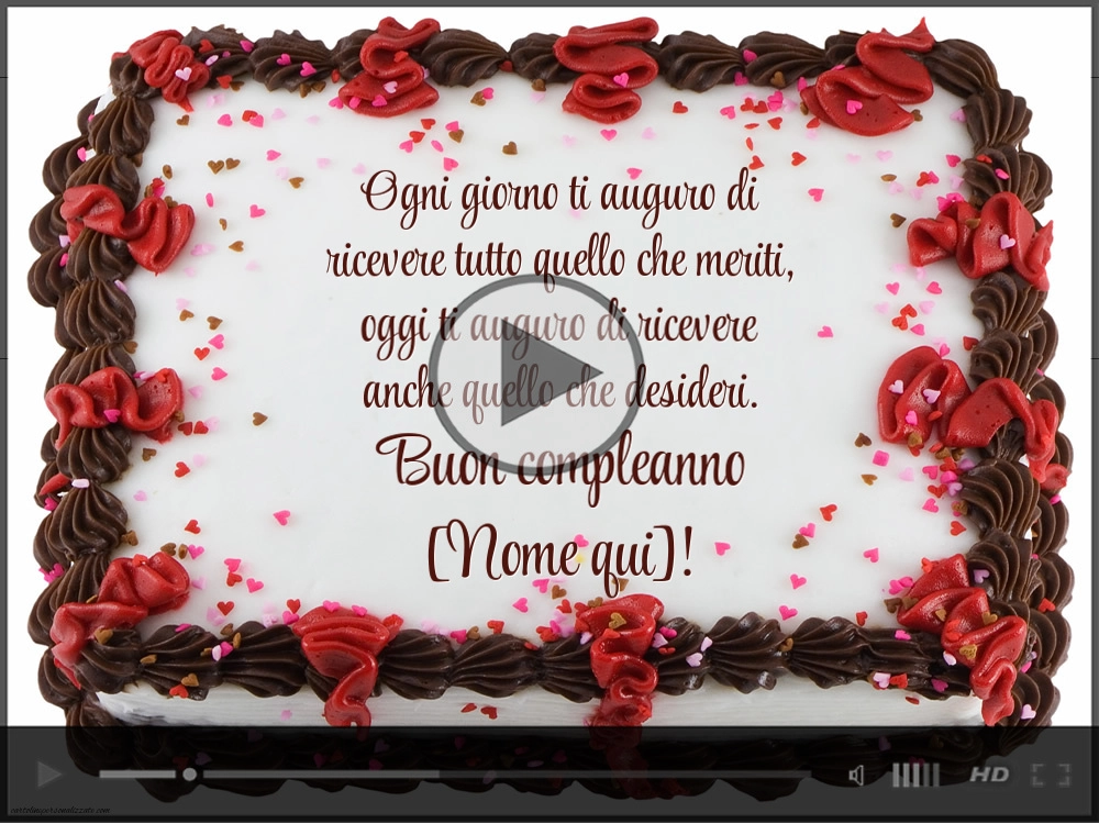 Video di una torta con messaggio personalizzabile con il nome: Ogni giorno ti auguro... | Cartoline musicali di compleanno
