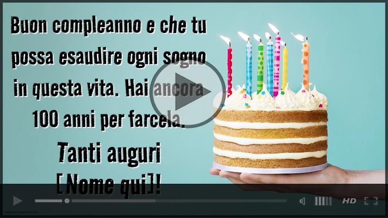 Video di auguri musicale con torta personalizzabile con nome | Cartoline musicali di compleanno