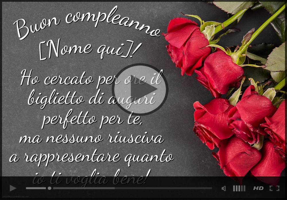 Buon compleanno con rose per le donne... video di auguri personalizzato con nome | Cartoline musicali di compleanno
