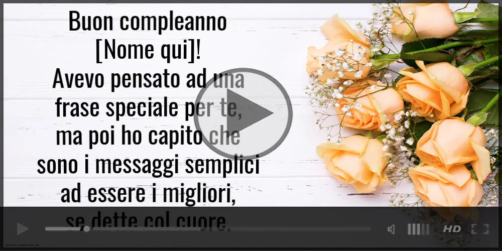 Video musicale per donne con rose su sfondo vintage in legno | Cartoline musicali di compleanno