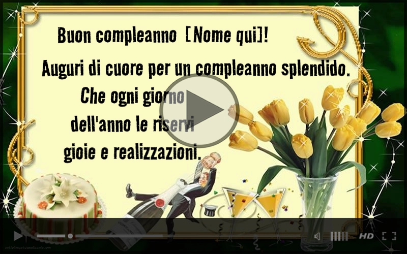 Video personalizzati con nome: Buon compleanno...! Auguri di cuore per un compleanno splendido. | Cartoline musicali di compleanno