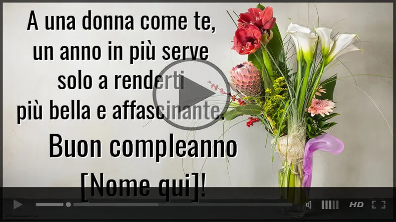 Video di buon compleanno con un mazzo di fiori per le donne | Cartoline musicali di compleanno